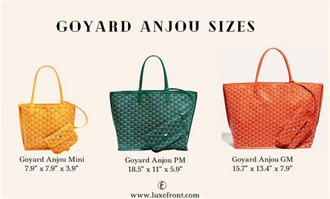 goyard bag sizes cm|goyard tote bag size comparison.